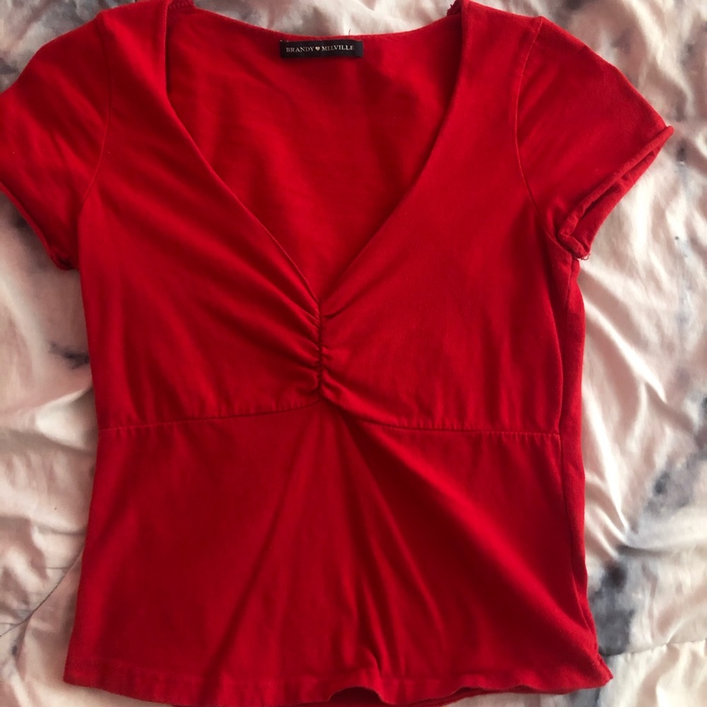 Brandy Melville red Gina top